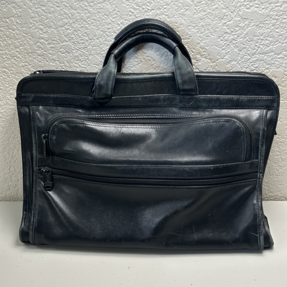 Vintage TUMI 9602D3 Napa Leather Laptop Briefcase Organizer‎ Black Office Work